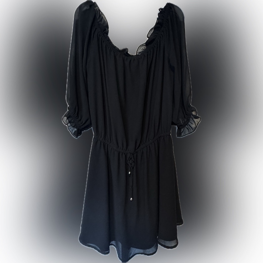 Naked Zebra Black Long Sleeve Dress